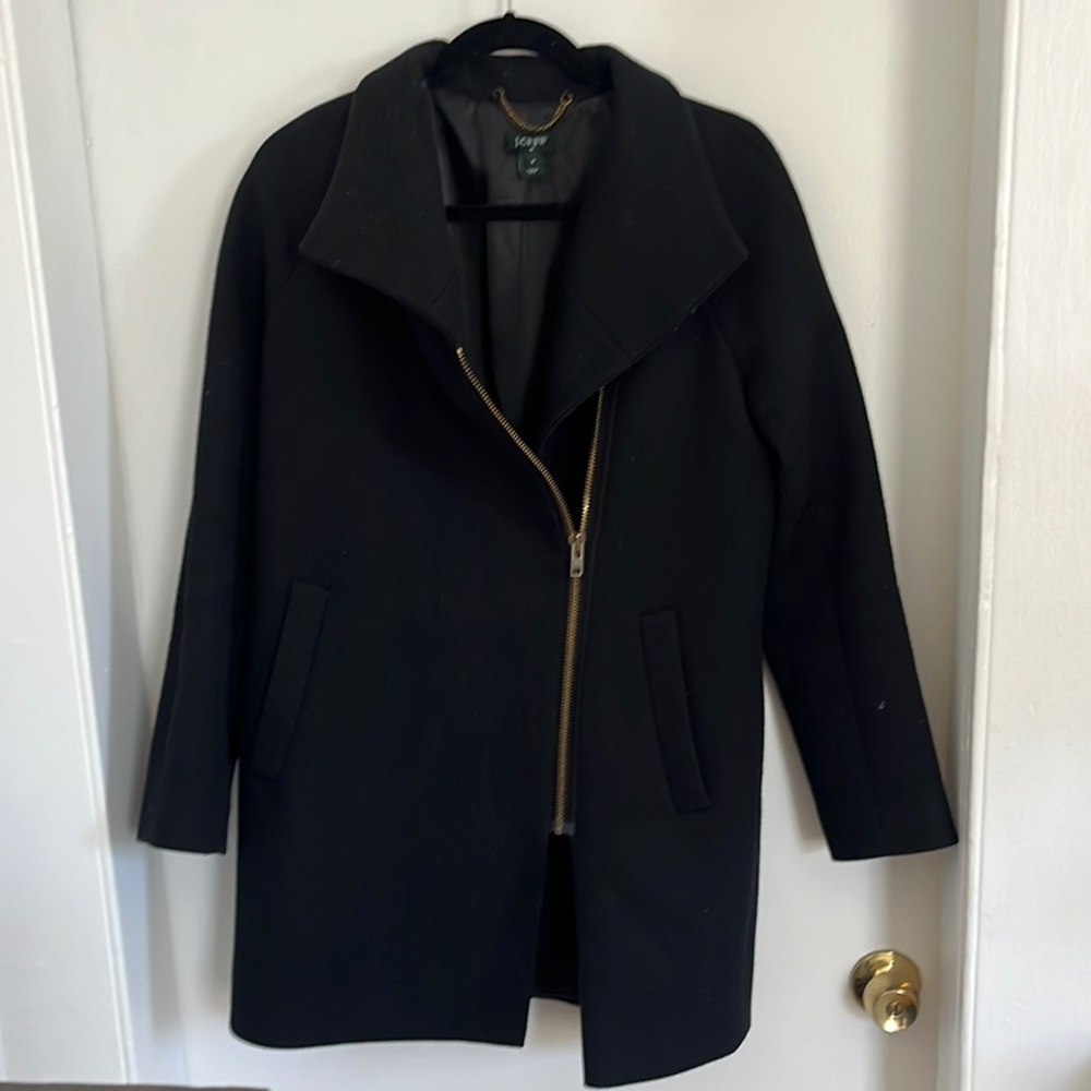 J. Crew Black Pea Coat Classic Tailored Silhouette